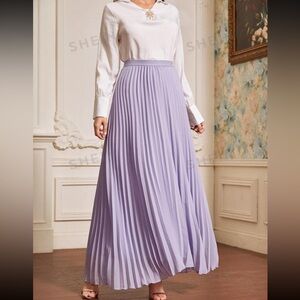 SHEIN solid pleated maxi skirt